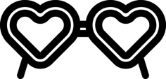Heart Shaped Glasses Contour Svg Vector, Free Vectors File